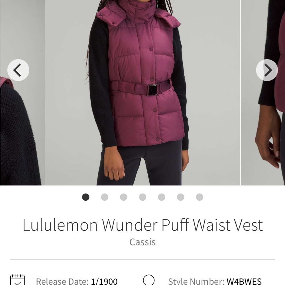 Lululemon wunder Puff Waist Vest - Picture 2 of 6